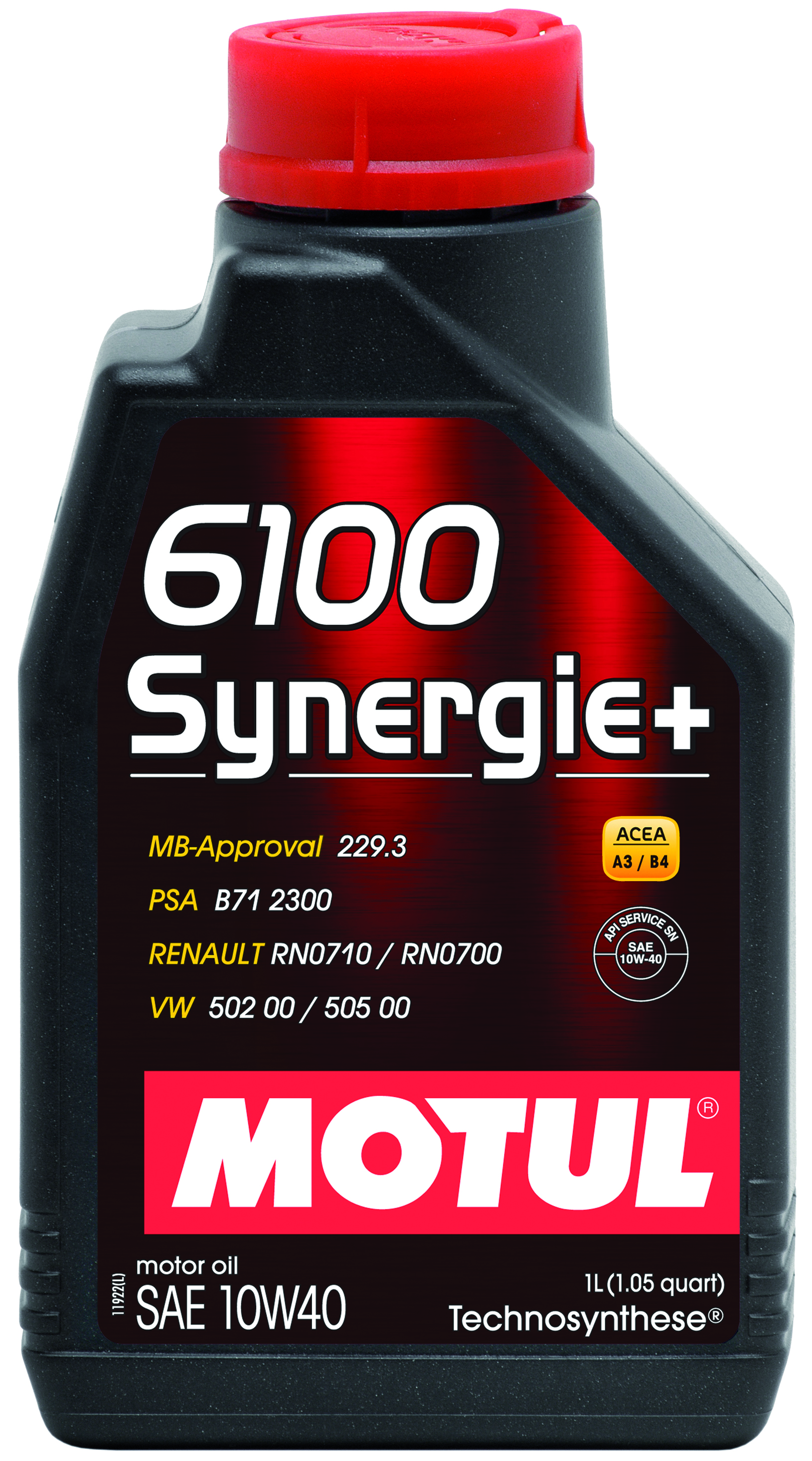 MOTUL 6100 SYNERGIE+ 10W40 - 1L - Technosynthese Oil